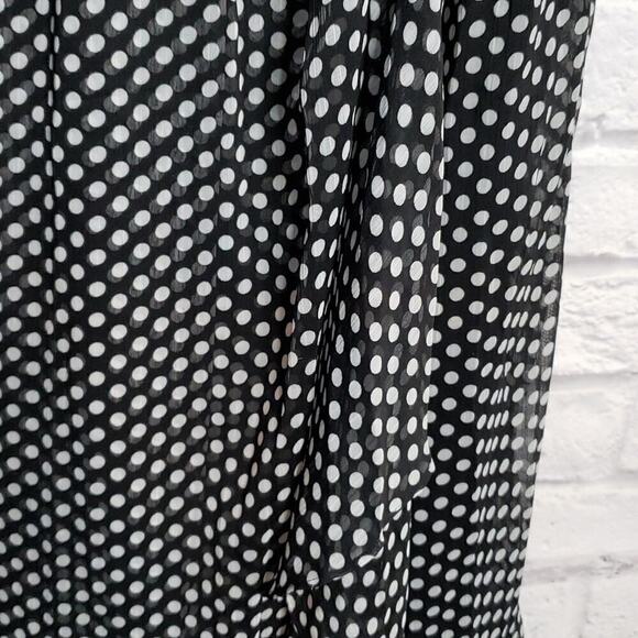 Lane Bryant Size 28 Midi Dress Polka Dot Wrap Ruffle - Picture 6 of 8